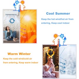 Risareyi Magnetic Heat Protection Curtain for Doors, Grey Door Curtain, Thermal Cold Protection Panel Insulation, Winter Air Conditioning, Fly Curtain, Windproof for Balcony Door, Automatic Closing,