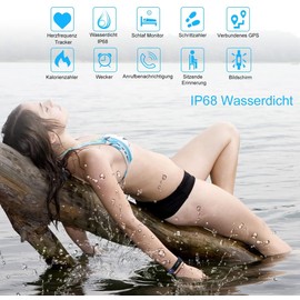 LEBEXY Fitness Bracelet Waterproof IP68 | Fitness Tracker Watch | Smartwatch Pedometer Activity Tracker | Calorie Counter Sports Watch Built-in GPS, Blue