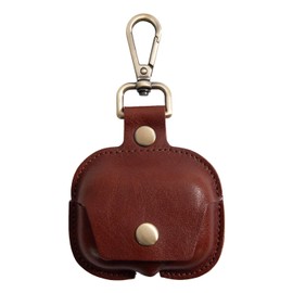 [Dom Teporna] AirPods Compatible Pro Case, Genuine Leather, Italian Leather, Air Pods Pro Compatible, Cover, For Air Pots Pro, Leather, Men's, Women's, Dark Brown