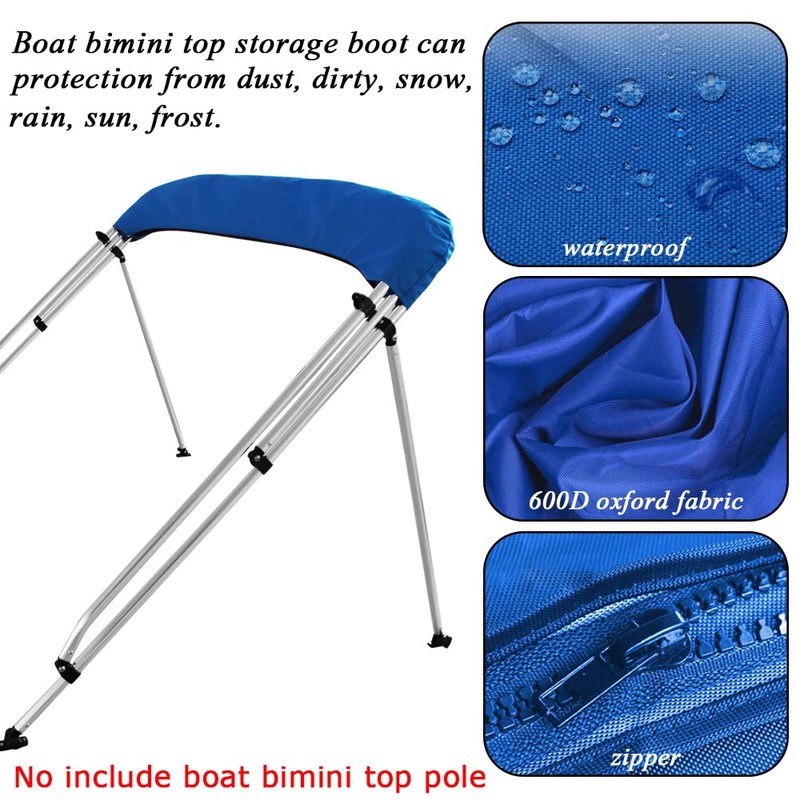 Boots Bimini Top Storage Boat Cover for 3 Bow Support