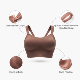 Momcozy Lycra Pumping Bra Hands Free Chocolate