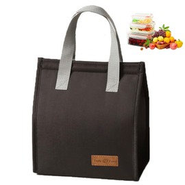 Thermos Insulated Bag, Large Capacity, Thermal Bag, Insulation, Cold Bag, Foldable, Water Resistant, Oilproof, Durable, Portable (Black)