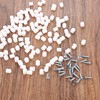 100 Pack Plastic Hinge Dowel Inserts with Screws, Plastic Dowel