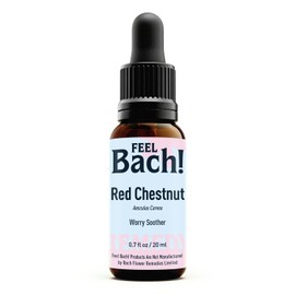 Feel Bach! Natural Homeopathic Remedy - Red Chestnut Dropper Flower Essence for Easing Worry Soother - Give Emotional Peace & Calm, Vegan, Gluten & Sugar-Free, Non-Habit Forming, 20ml (0.7 fl oz)