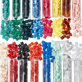 NBEADS - 1120 abalorio acrílicas de 16 colores, abalorio de semillas acrílicas de 5.2 x 5.2 mm, abalorio de 2 agujeros Tila de acrílico opaco para diseño de joyas, collares, pulseras, aretes