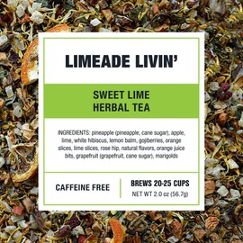 Tiesta Tea - Limeade Livin, Loose Leaf, Sweet Lime Herbal Tea, Non-Caffeinated Fruit Blend, Make Hot or Iced Up to 25 Cups, 2 oz Resealable Pouch