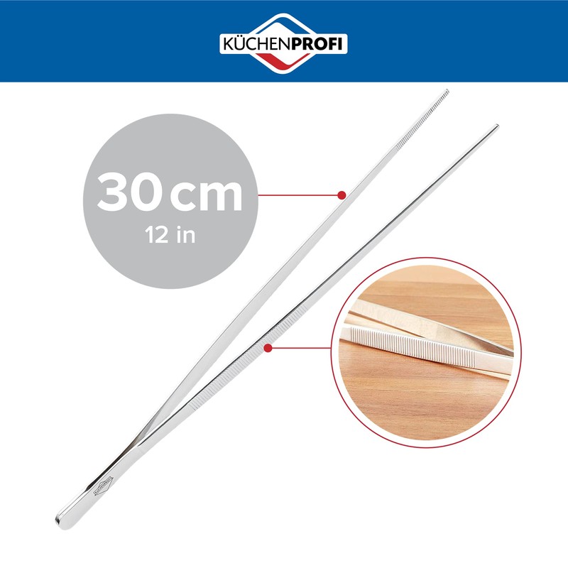 Küchenprofi 12-Inch Tweezer Tongs in 18/10 Stainless Steel