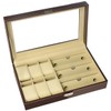 AUTOARK Leather 6 Watch Box Jewelry Case and 3 Piece