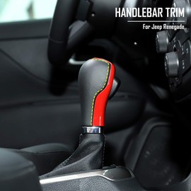 Voodonala - perilla de palanca de cambios para Jeep Renegade para Jeep Renegade 2015-2024 y Jeep Renegade 2017-2024, para Jeep Compass 2017-2024, ABS rojo, 1 unidad