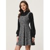 Allegra K Tweed Dress for Women's Pinafore Overall Sleeveless A-Line