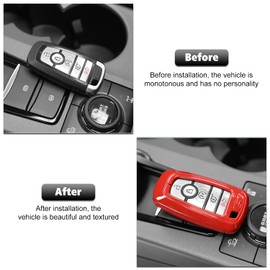 RT-TCZ Key Fob Case Cover Key Holder Protection Shell Accessories for Ford F150 & Explorer 2018-2023,for Ford Bronco & Bronco Sport 2021-2023,Red