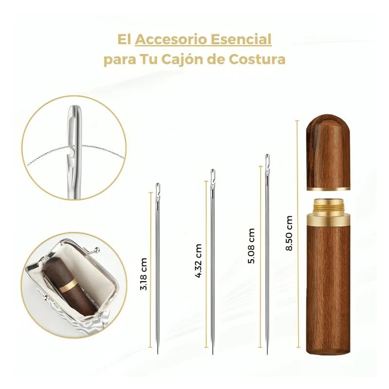 Juego de 30 Agujas de Coser a Mano de Acero
