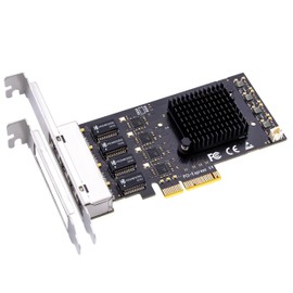 GLOTRENDS LE8445 4-Port 2.5 Gigabit PCIe Ethernet Network Card, 4 x RTL8125BG Chip, 4 x RJ45 LAN Port, PCIe X4 Installation