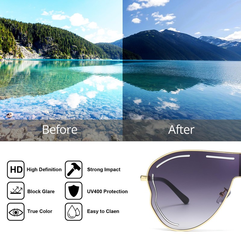 Chicid Oversized Sunglasses for Women, Classic Butterfly Big Frame UV400