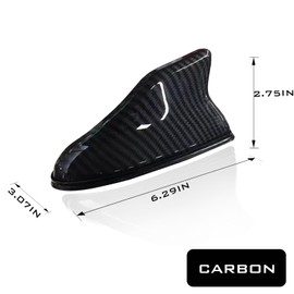 1 Pcs Car Shark Fin Antenna Cover, Vehicle Shark Fin Shape Cover with Adhesive Tape, Automotive Top Decoration, Suitable for Most Cars, Trucks, Suvs (Carbon Fiber Black)