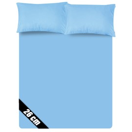 Sunshine Comforts Microfiber Fitted Sheets Super King Size Breathable, Anti Wrinkle 26cm Deep Pocket Bed Sheets Sky Blue Bedding & Linen 183 X 200 CM Super King Fitted Sheet