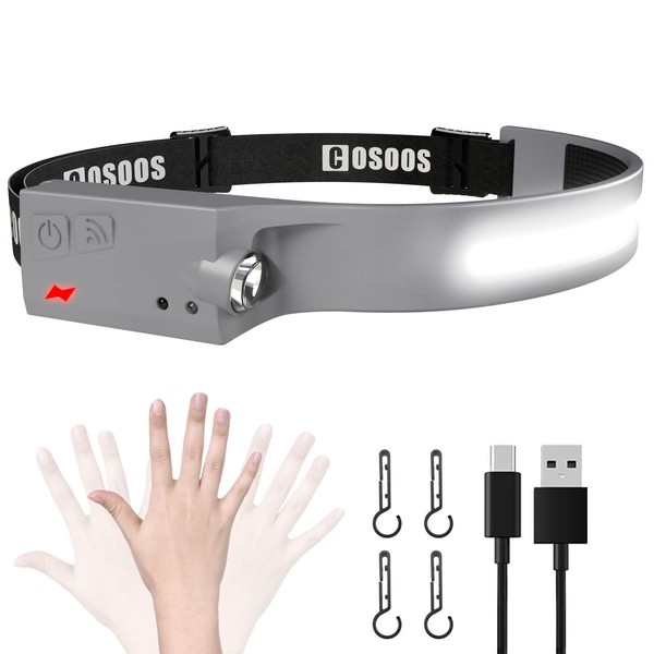 COSOOS - Linterna recargable para faros delanteros, lámpara LED brillante,