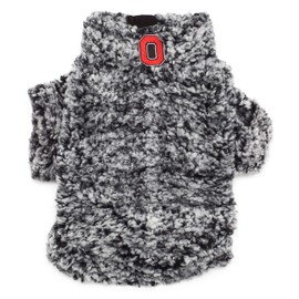The License House Ohio State Buckeyes Dog Wubby Fleece Quarter Zip Pullover, Warm Soft Winter Sweaters for Dogs, Black - Small