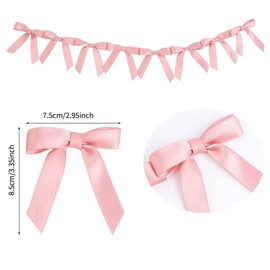 2 Pack Pink Ribbon Banner (8ft Each) - Party Decoration Garland for Bachelorette, Girls Night, Bridal Shower, Baby Shower, Birthday Celebration, Coquette Room Decor (Pink-Fishtail Cut)