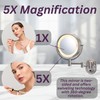 JERDON Wall-Mounted Makeup Mirror with 5X Magnification - Nickel Makeup