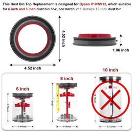 Suitable for replacing parts of Dyson V10 dust box sealing ring, Dyson SV12 dust bucket sealing ring, Dyson V10 SV12 vacuum cleaner top fixed sealing ring