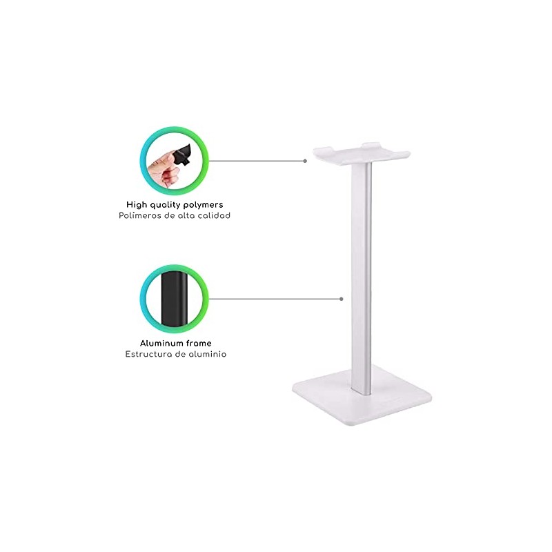 Lenfech boldR Soporte Blanco con Plateado para Audífonos/Base Universal de