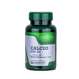 Calcio 600-M con Omega 3 - Carbonato de Calcio - Magnesio y Zinc - Apoyo para el Bienestar Integral - Frmula Completa con Minerales Clave - 90...     