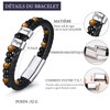 VNOX Armband Herren Lederarmband Schwarz : Geschenk für Papa Bester