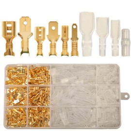 Feggizuli 480pcs 2.8mm 4.8mm 6.3mm Male and Female Spade Connectors Kit with Insulating Sleeve, Crimp Connectors Crimp Terminals Electrical Connectors, Electrical Terminals for Electrical Wiring