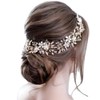 Abc Style Diadema Novia Dorada Flores para Pelo Fiesta Mujeres