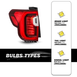 SOCKIR Fit for 2020-2023 GMC Acadia FULL LED Tail Light Assembly Replacement CHROME TRIM Outer Rear Taillight OE Direct Replacement Brake Tail Lamp LH (Left Driver Side)