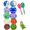 HEUHAI 12 Pack Colorful Bell Balls Bird Toys for Parakeets