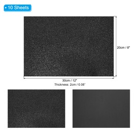 PATIKIL 10pcs EVA Hojas de Espuma con Purpurina, 2mm Grosor Negro Esponja Papel Brillante Lámina Cuadrada, 30x20cm (L*A) para Manualidades DIY Regalo Collage Álbumes Decoraciones