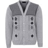 Maan Store Men's V Neck Knitted Cardigan Chunky Cable Long