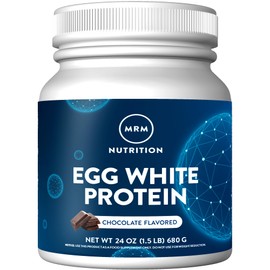 MRM MRM Nutrition Egg White Protein | Chocolate Flavored | 23g Fat-Free Protein | with Digestive enzymes | Highest Biological Value | Clinically Tested | 20 Servings