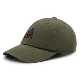 JPAK Gorilla Premium Dad Hat Embroidered Cotton Baseball Cap Animal Olive Green