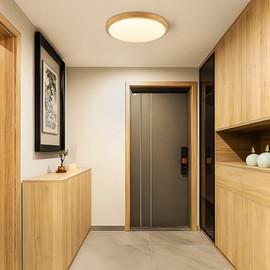 13 Inch LED Ceiling Light Fixture Flush Mount with Remote Control，24W Dimmable Wood Grain Ceiling Light,3000K-6500K Modern Round Ceiling Lighting Fixtures for Bedroom,Kitchen,Dining Room
