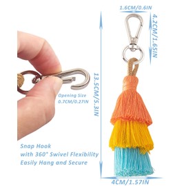 MSCFTFB 10pcs Tassel Keychain,Car Keychain,Cute Keychains for Women Purse Accessories Bag Charm Gift for Her (Orange)