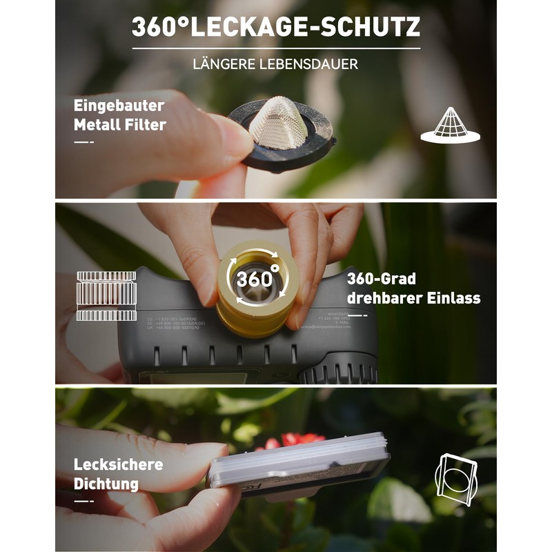 RAINPOINT Watering Computer 2 Outputs with Brass Swivel Rain Delay