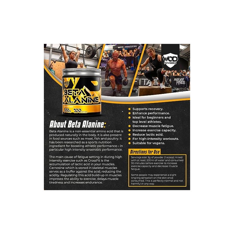 Beta Alanine Powder 300g - Unflavoured Beta Alanine for Functional