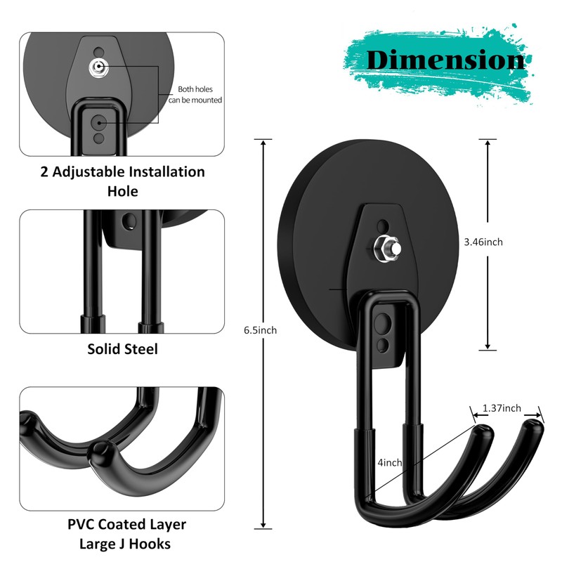 ENUODA Strong Magnetic Hooks Heavy Duty Magnetic Garage Hook, Large