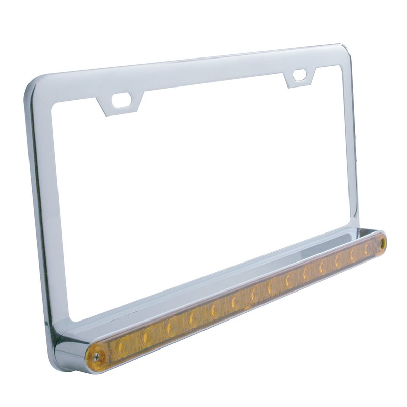 United Pacific Chrome License Plate Frame w/ 14 LED 12"