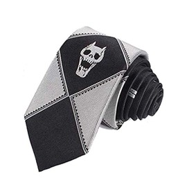 Aramomo JoJo's Bizarre Adventure Kira Yoshikage Skeleton Silk Tie for Cosplay Costume Props , Black, 1