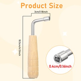 XLIUAX Lyre Tuning Wrench, 4mm/0.15in Lever Harp Wrench L-Shape Kantele Tuning Key Tool for Lyre Harp Kantele Small Stringed Instruments