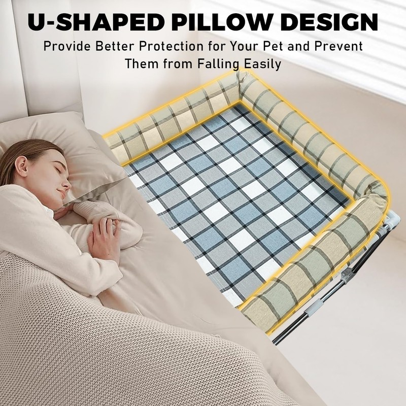 Bedside Cosleeper Pet Dog Bed - Dog Beds with Pillow
