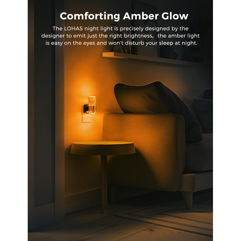 L LOHAS LED Night Lights Plug into Wall, Amber Night