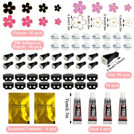 LHOEST 16PCS Daisy Flower Car Air Vent Clips, Pink Cute Car Accessories for Girls Womens, Air Conditioning Outlet Clip Fresheners for Car Decorations Interior Girly (4 Colors)