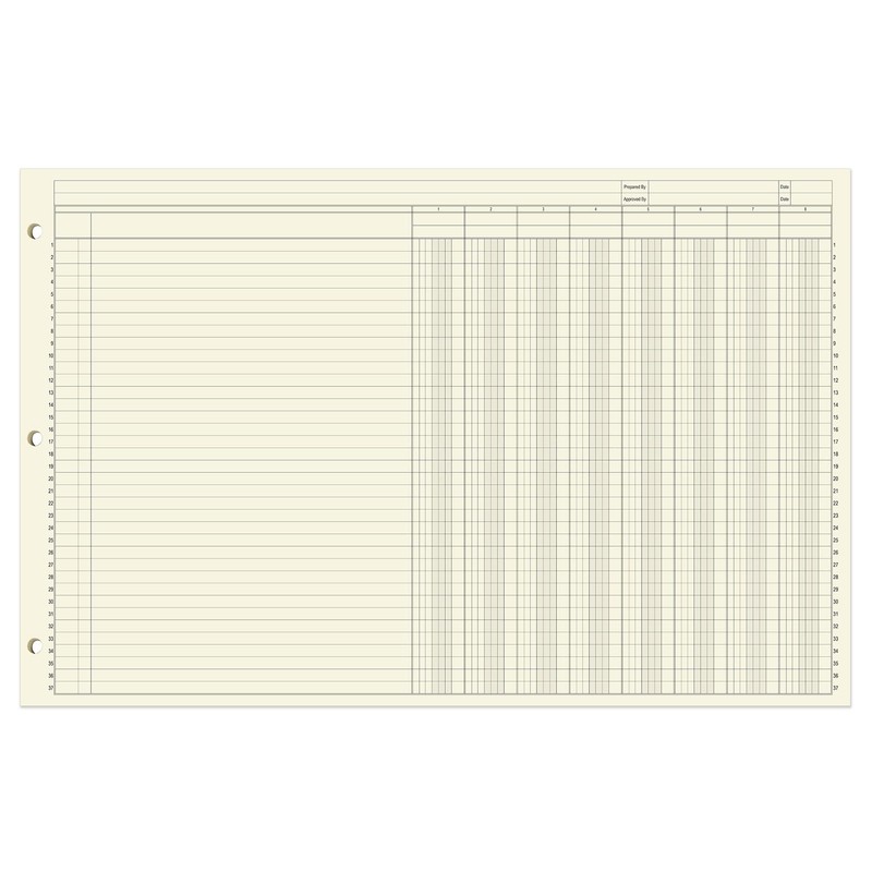 BookFactory Ledger Sheets/Large 8 Column Accounting Ledger Columnar (Eight Columns)