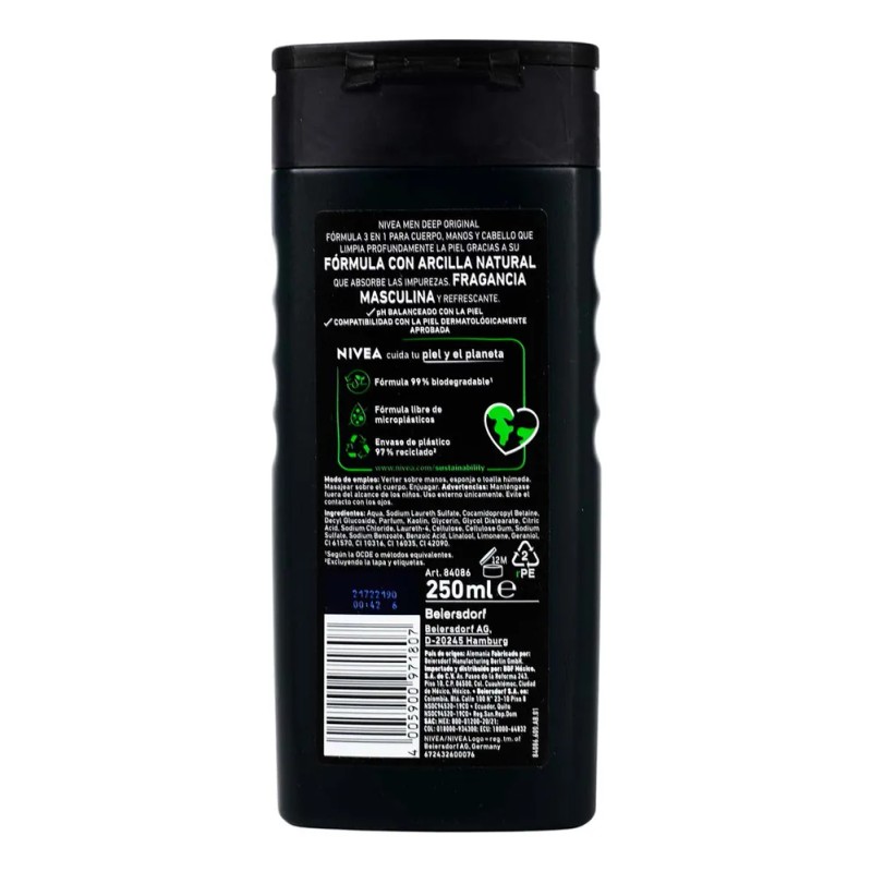 Jabón Liquido Corporal Nivea Men 250ml