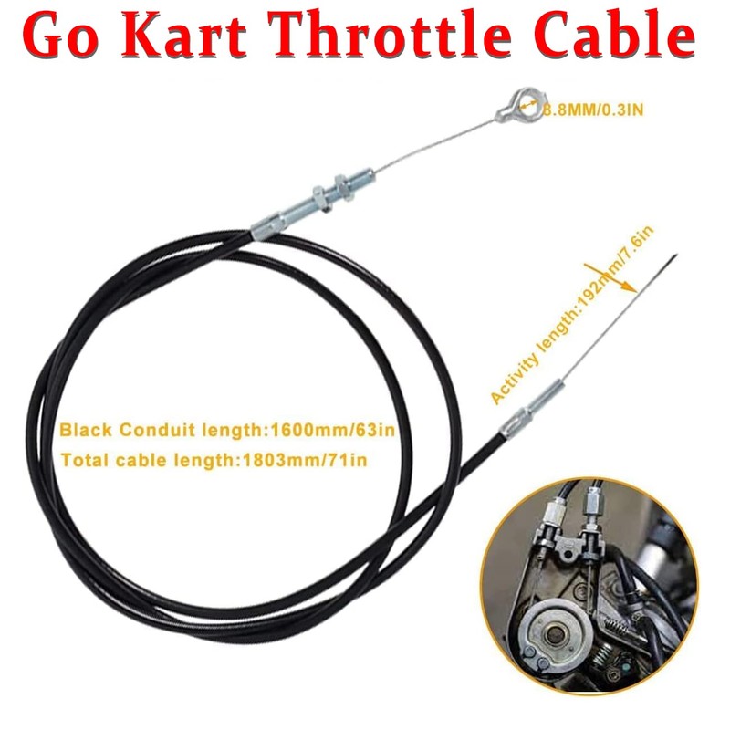 Go Kart Brake Throttle Pedals with Automotive Steering Wheels,71" Cable